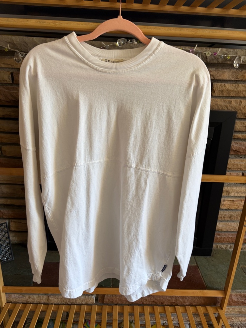 White Long-Sleeve Crewneck Shirt by Spiewak